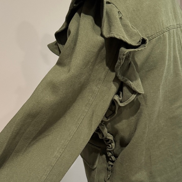 Anthropologie Olive Ruffle Women's Jacket - Picture 8 of 9